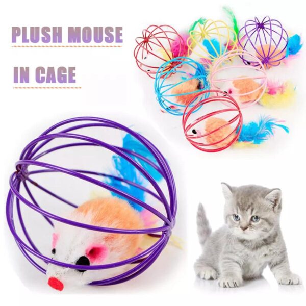 Mouse is in the case, Cage stuffed mice, Rat in a cage cat toy, Interactive cat toys, Cage rat