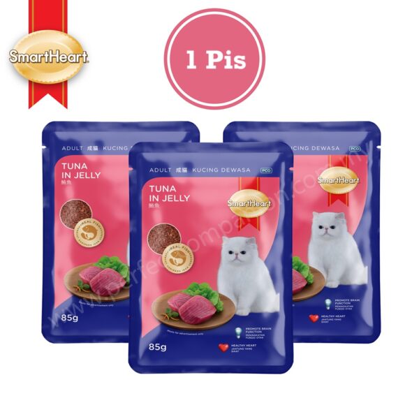 SmartHeart 85gm Adult Cat Pouch Tuna In Jelly Cat Food