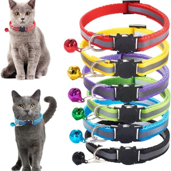 Cat Collar reflective Belt, Neck Belt Adjustable Strap Collars & Harnesses, Leashes & Collars