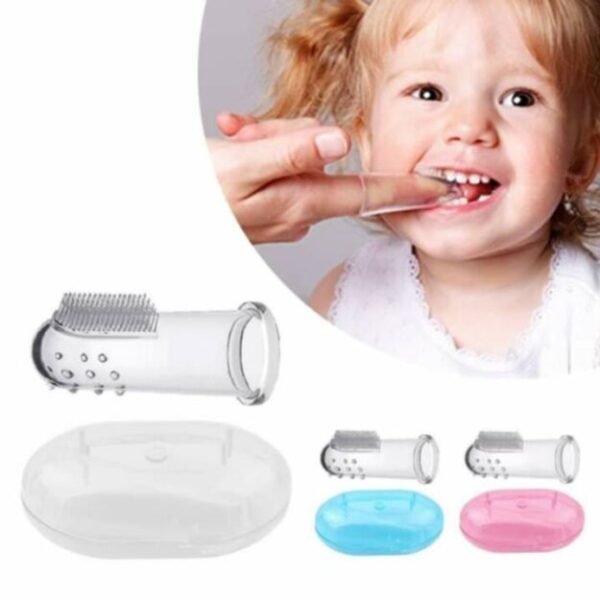 2 pis Soft Baby Finger Tooth Brush, Silicon made For Kids