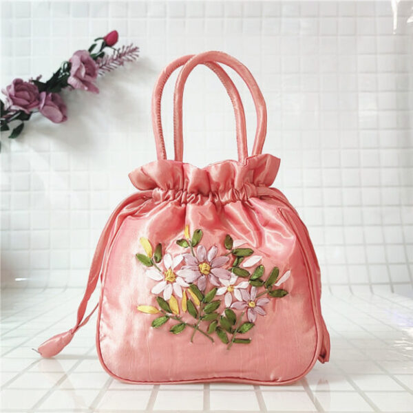 Flower Embroidered Bag for Holud Wedding Batwa Ladies Handbag