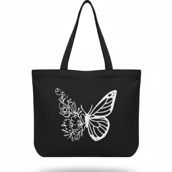 High Quality Cotton Canvas Tote Bag Black Color for girls For University/College/Trendy Fashionable Women