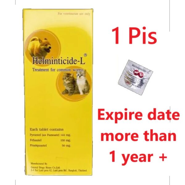 1pis Helminticied-L Dog & Cat Deworming Tablet remove krimi / worm