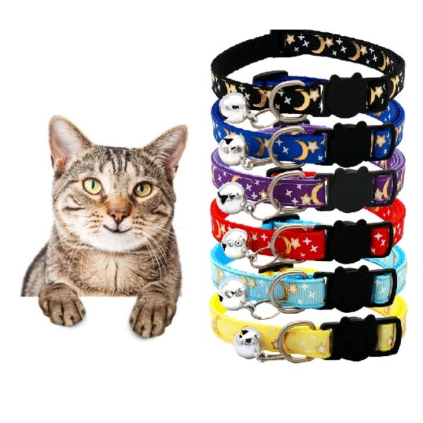 Cat Collar Moon Star Belt, Neck Belt Adjustable Strap Collars & Harnesses, Leashes & Collars