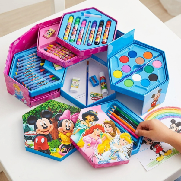 Art Set with Colors Box Pencil Colors, Crayons Colors, Water Color, Sketch Pens Set for Kids - 46 Pieces (P-3510)