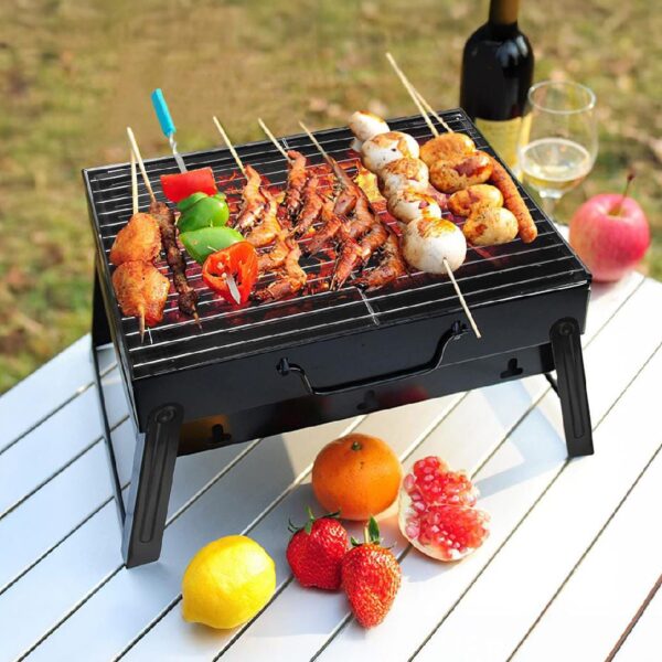 BBQ Grill Portable, Charcoal Barbecue Grill Smoker Grill for Outdoor Cooking Camping Hiking Picnics (P-3072)
