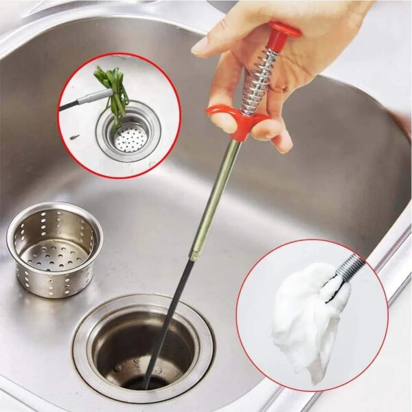 Sewer Pipeline Kitchen Home Toilet Drain Cleaning Narrow Bendable Curve Grabber Tools (P-3165)